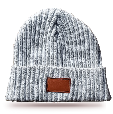 1. Silberweiße Namensmütze, First Edition, gestrickt mit Reflex