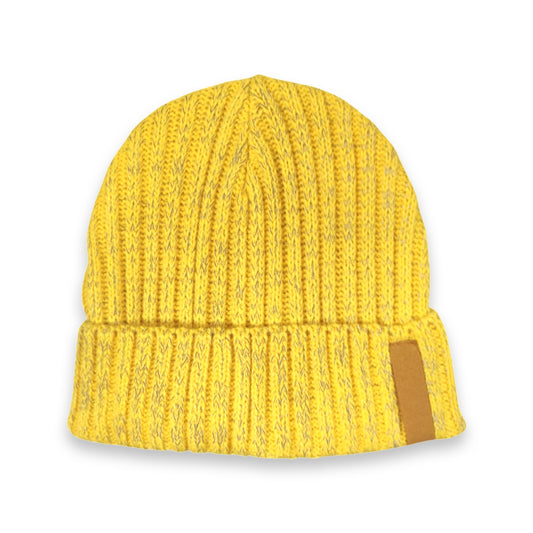 4. Gelbe Namensmütze, 4. Auflage, gestrickt mit Reflex 2-5 Jahre